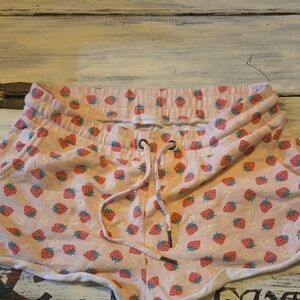 Ivory Ella Strawberry Print Athletic Shorts